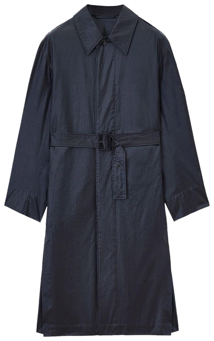 Lemaire Belted Rain Coat With Slits Ash Black