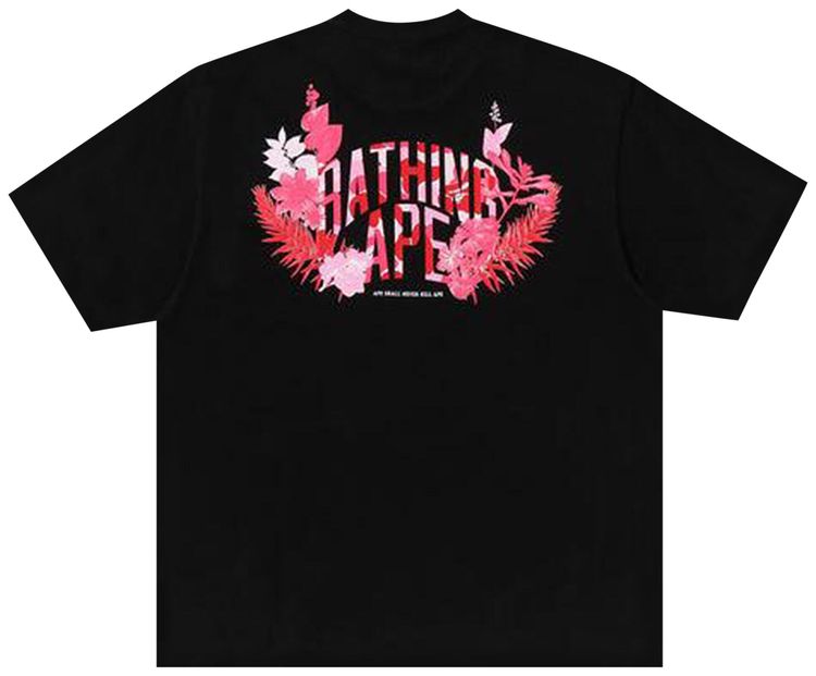 BAPE Flora Ape Head Relaxed Fit Tee Black