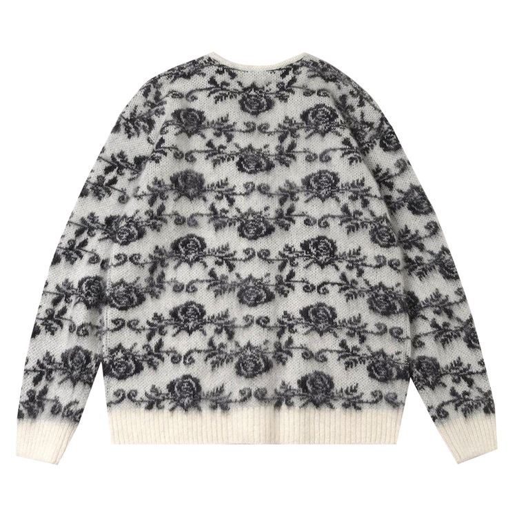 Needles Rose Mohair Cardigan Ice White