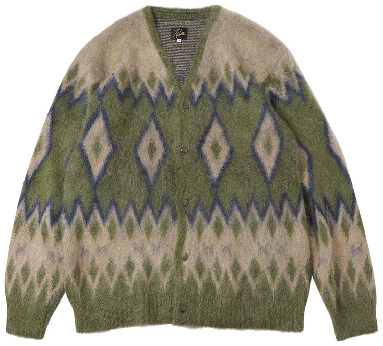 Needles Diamond Mohair Cardigan Olive