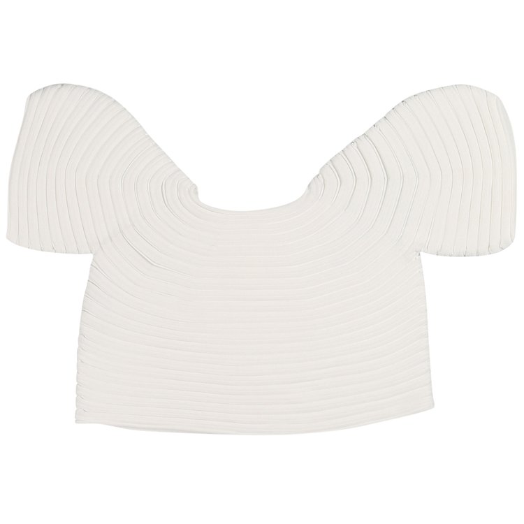 Pleats Please Issey Miyake Mushroom Knit Tops White