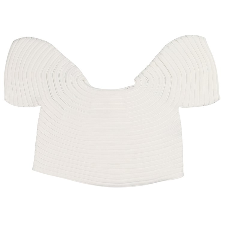 Pleats Please Issey Miyake Mushroom Knit Tops White