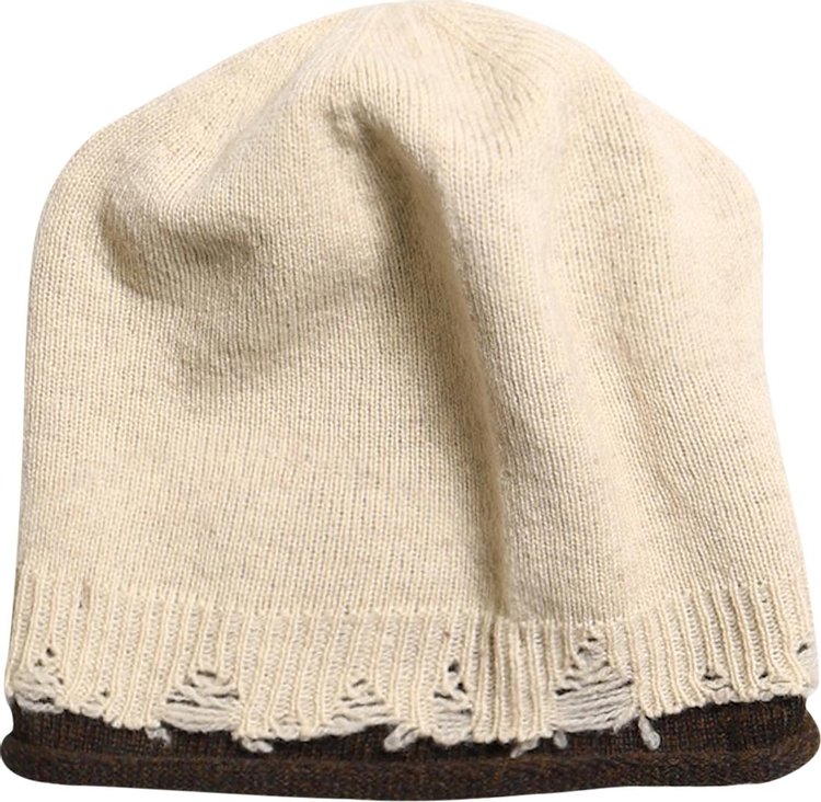 Ys Milano Lamb Damaged Beanie Off White