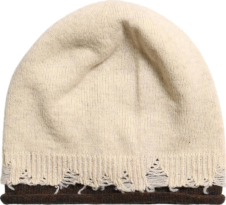 Ys Milano Lamb Damaged Beanie Off White