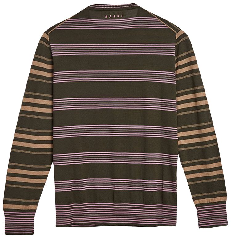 Marni Stripe Roundneck Sweater Green  Beige  Pink