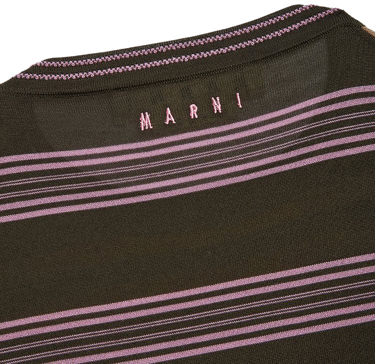 Marni Stripe Roundneck Sweater Green  Beige  Pink