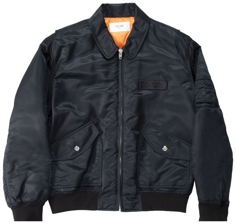 CELINE Patch Bomber Jacket Black