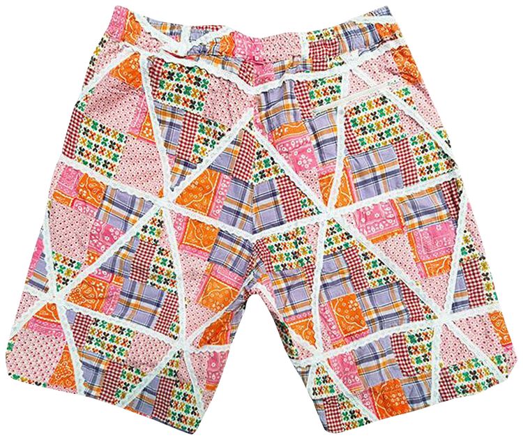 Engineered Garments BB Shorts Orange Lace Patchwork