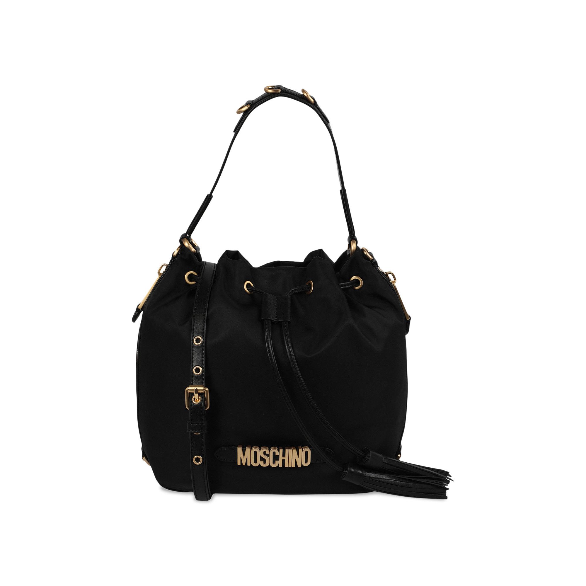 Moschino logo bucket bag online