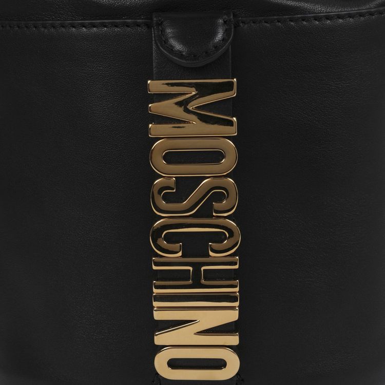 Moschino Logo Bucket Bag Black