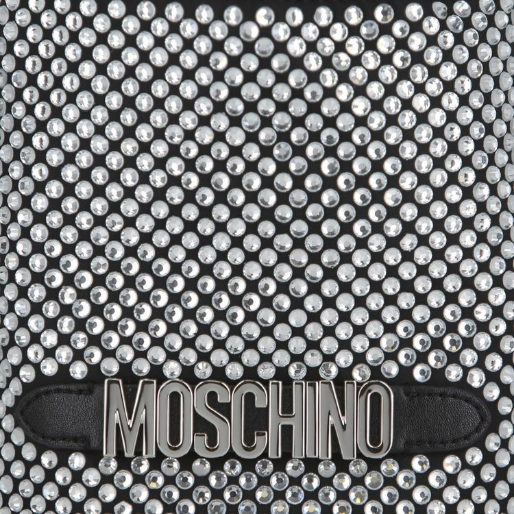 Moschino Crystal Embellished Bucket Bag Fantasy PrintBlack