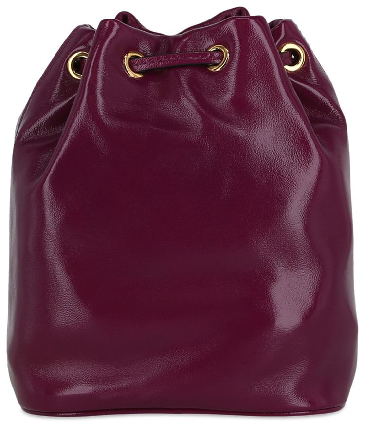 Moschino Logo Bucket Bag Bordeaux