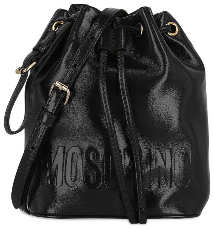 Moschino Logo Bucket Bag Black