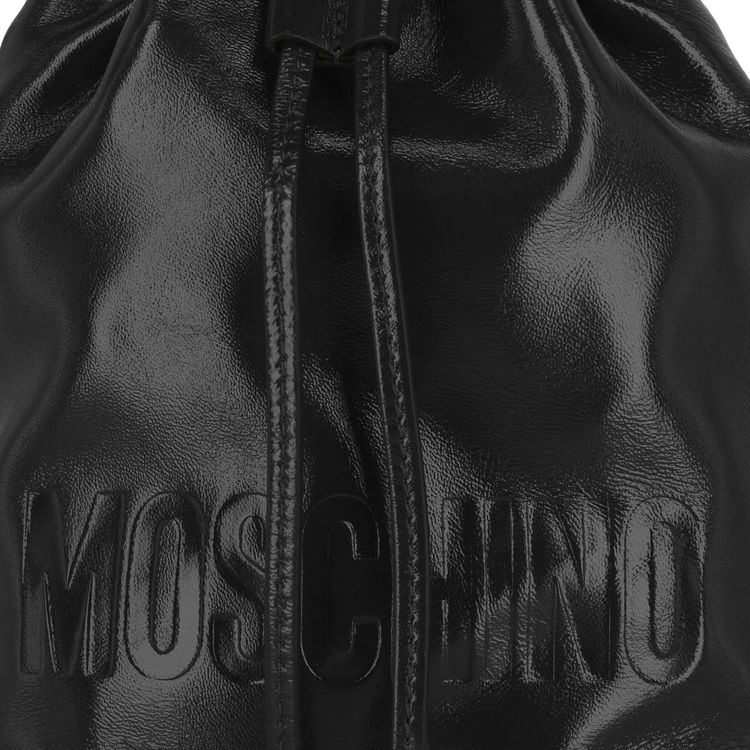 Moschino Logo Bucket Bag Black