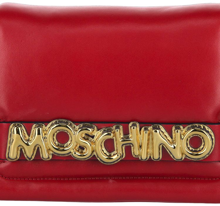 Moschino Balloon Lettering Crossbody Bag Red