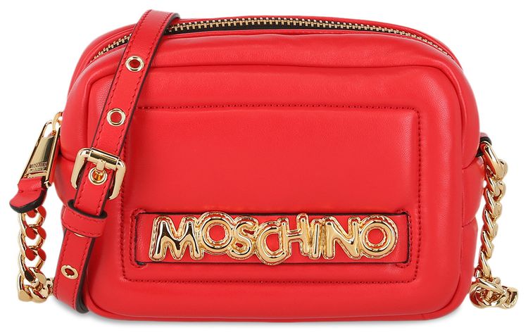 Moschino Balloon Lettering Crossbody Bag Red