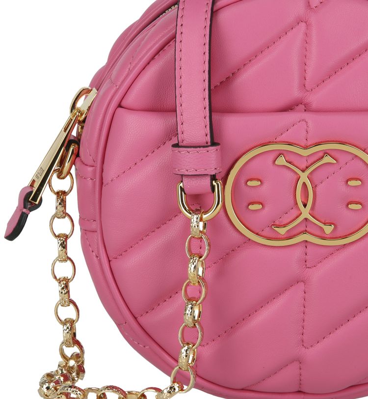 Moschino Quilted Round Shoulder Bag Light Pink