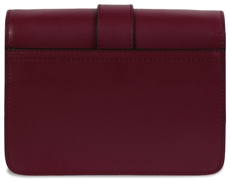Moschino Heart Padlock Leather Crossbody Bag Bordeaux