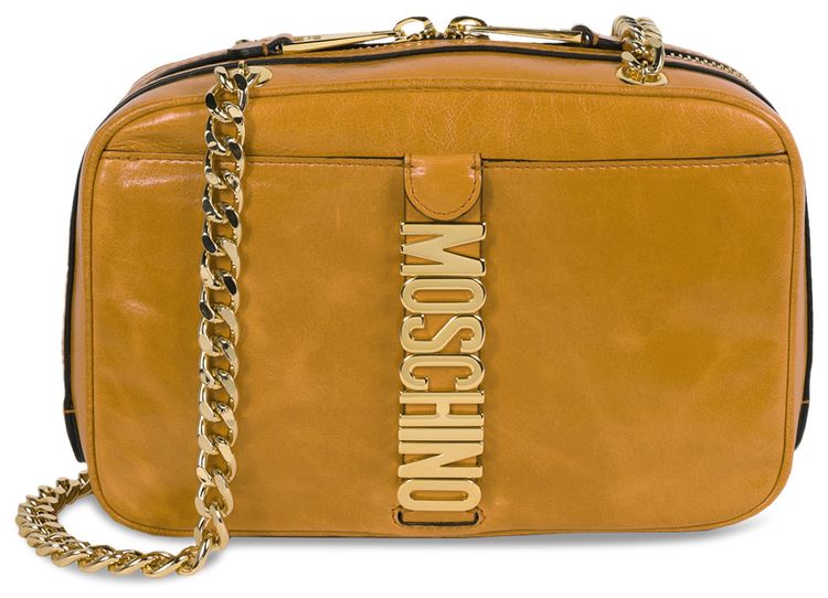 Moschino Logo Shoulder Bag Beige