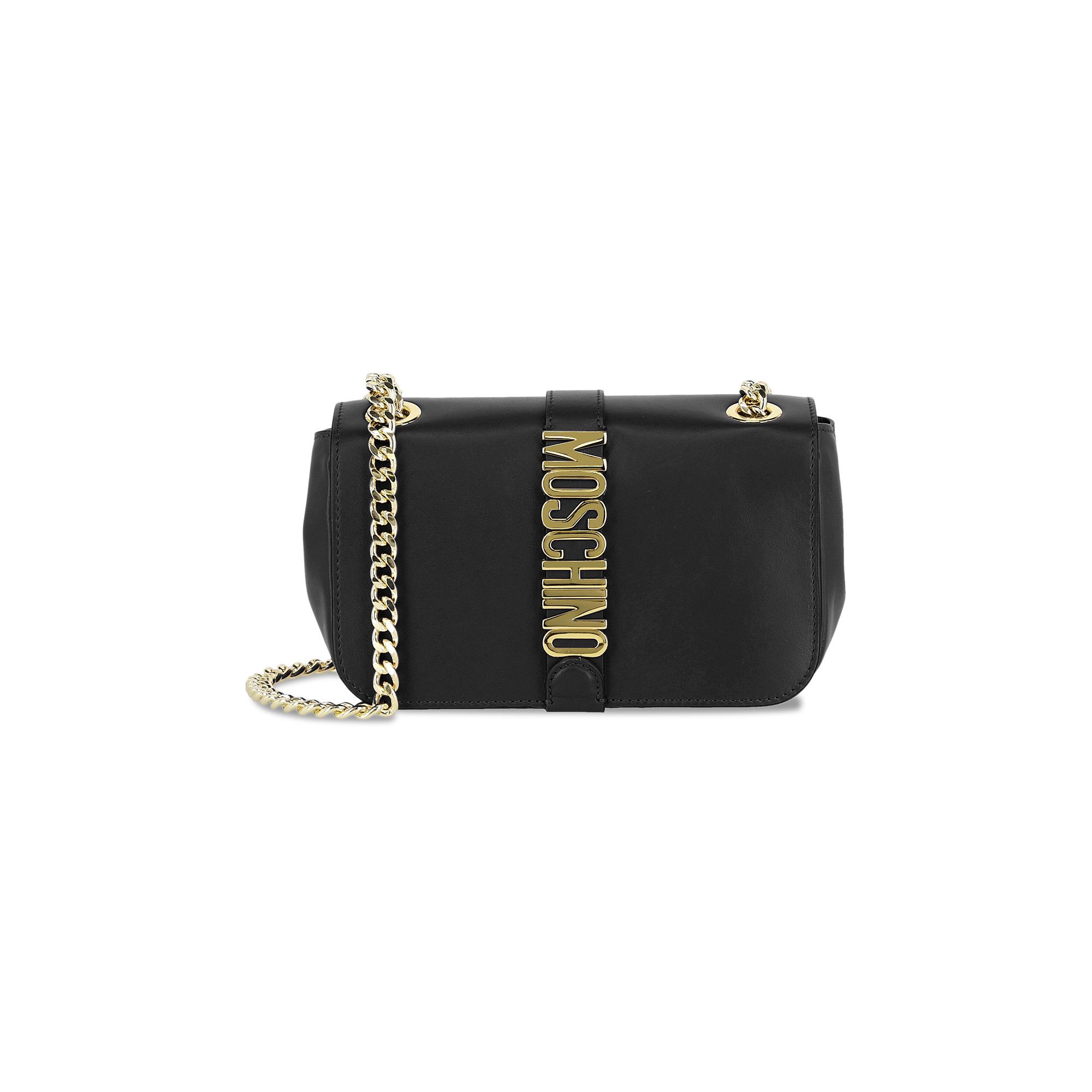 Moschino black and gold bag 2025
