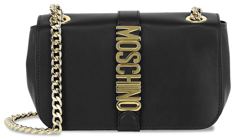 Moschino Logo Shoulder Bag Black