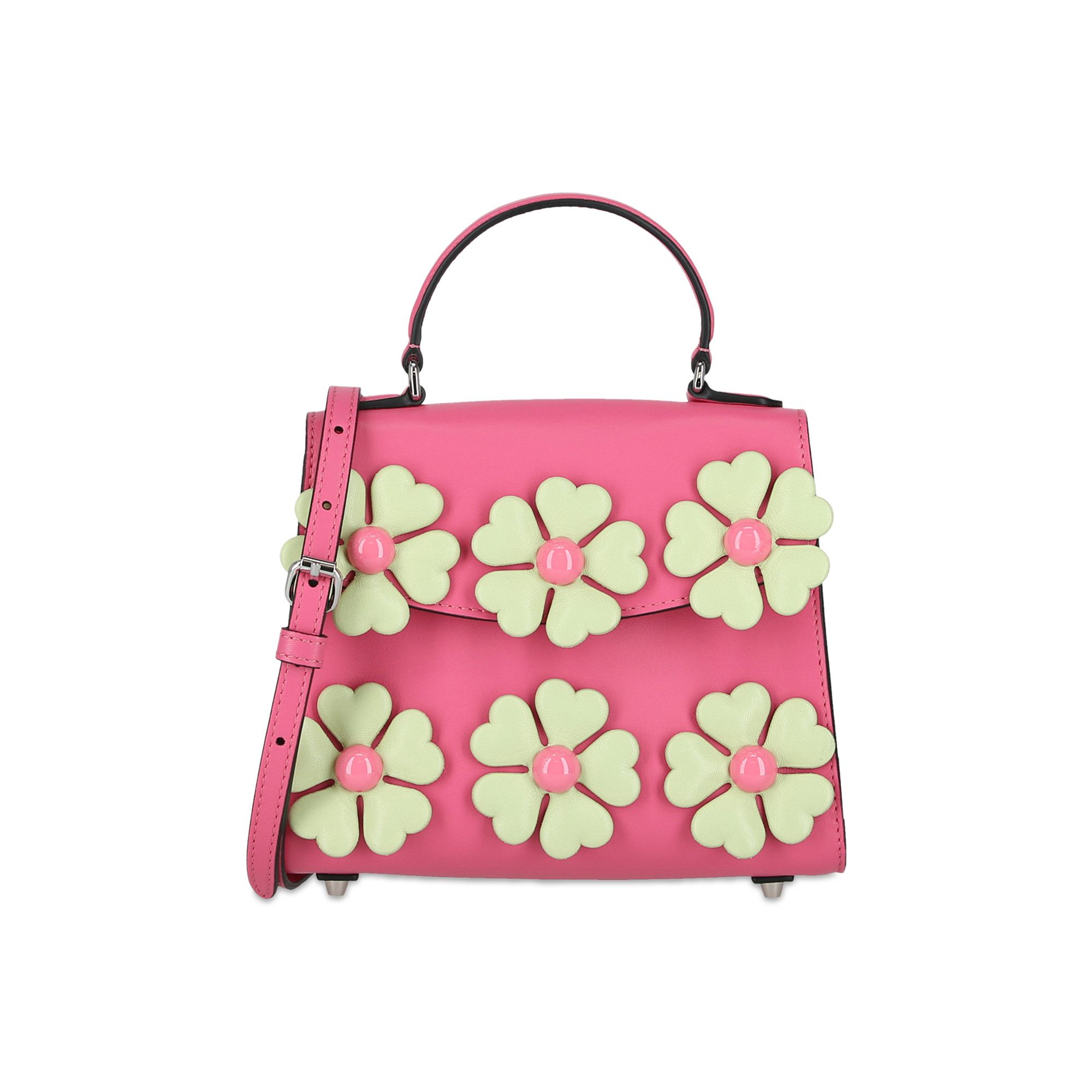 Buy Moschino Floral Appliqué Shoulder Bag 'Fantasy Pink' - 7450