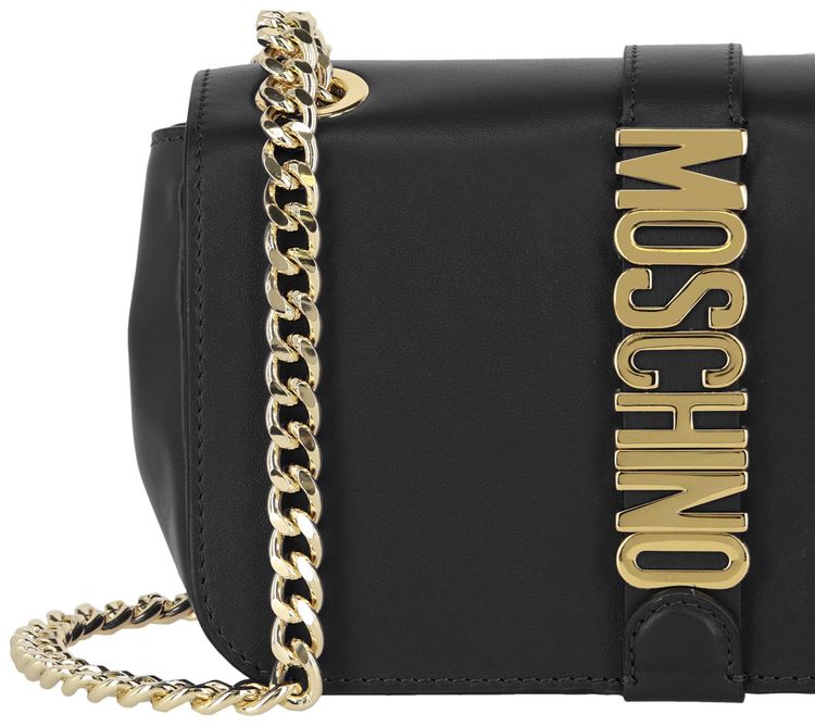 Moschino Logo Shoulder Bag Black