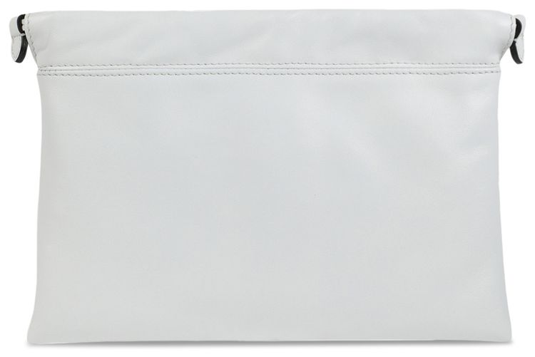 Moschino Logo Belt Drawstring Crossbody Bag White