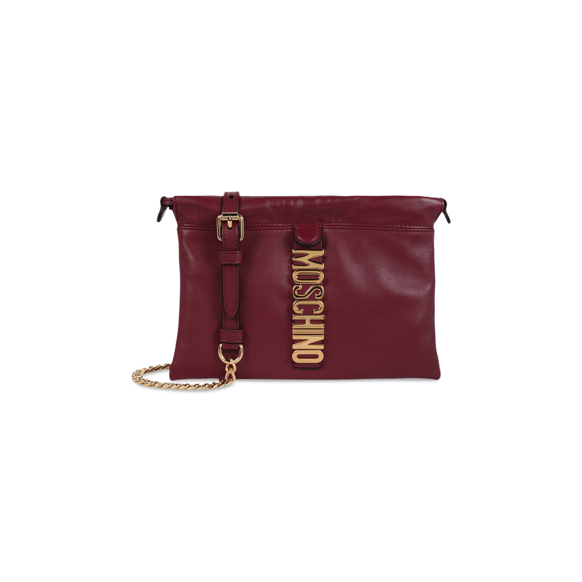 Buy Moschino Logo Belt Drawstring Crossbody Bag 'Bordeaux' - 7475 8008 0195  | GOAT