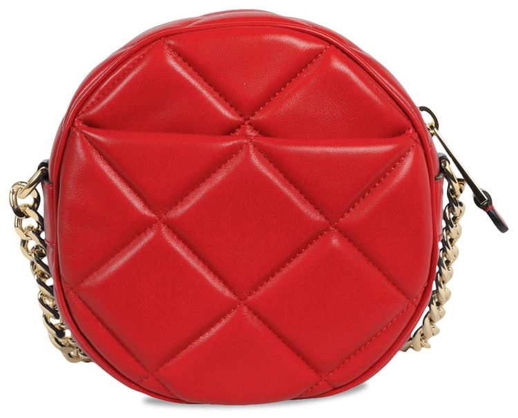 Moschino Heart Studs Quilted Crossbody Bag Red