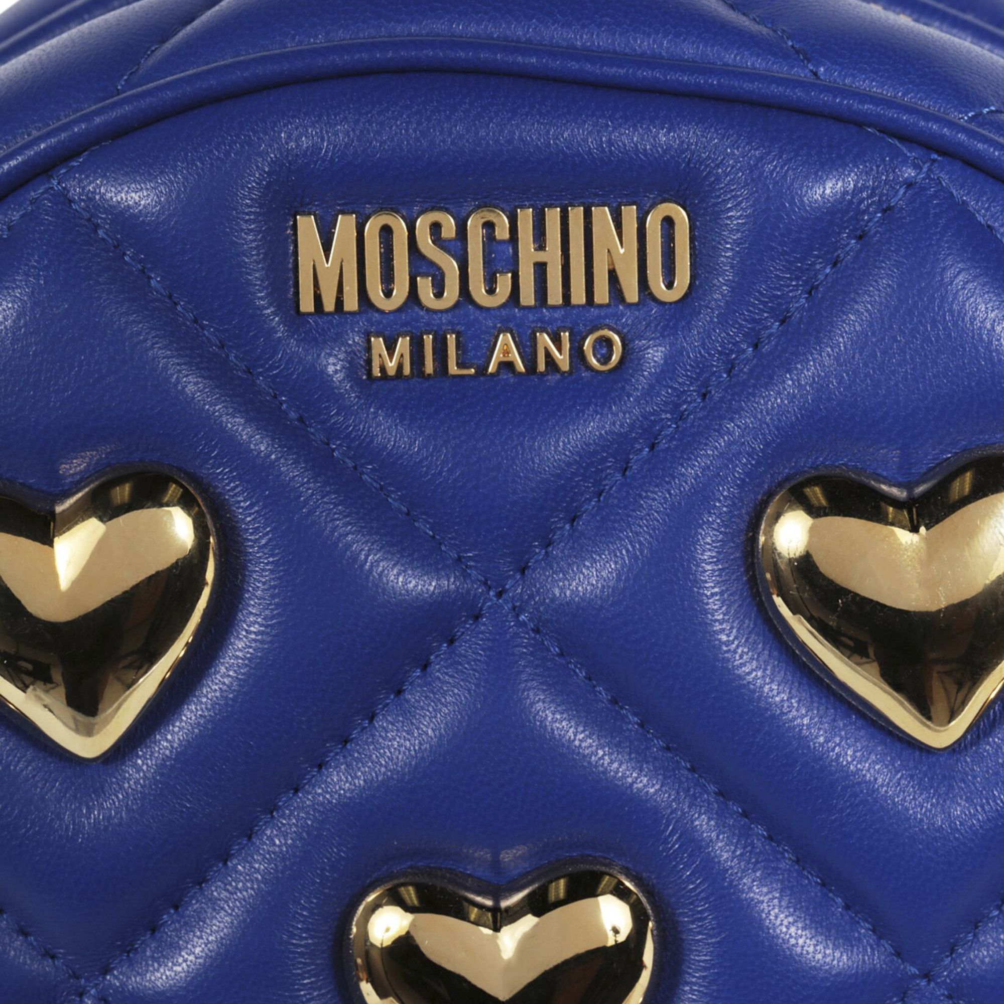 Buy Moschino Heart Studs Quilted Crossbody Bag 'Blue' - 7508 8002