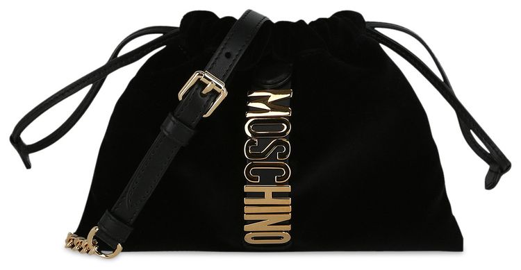 Moschino Logo Lettering Crossbody Bag Fantasy PrintBlack