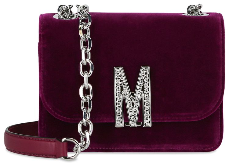 Moschino Logo Velvet Crossbody Bag Fantasy PrintViolet