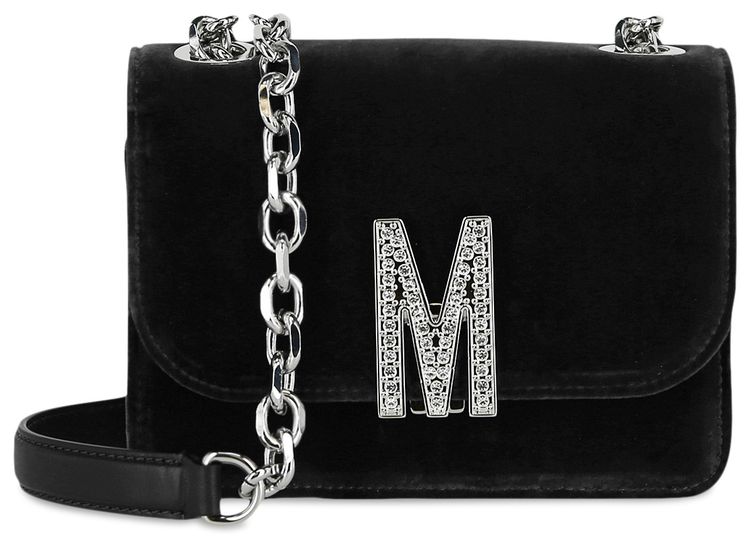 Moschino Logo Velvet Crossbody Bag Fantasy PrintBlack