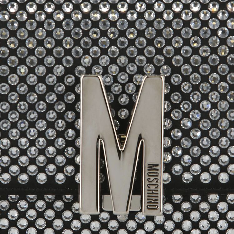 Moschino Crystal Logo Crossbody Bag Fantasy PrintBlack