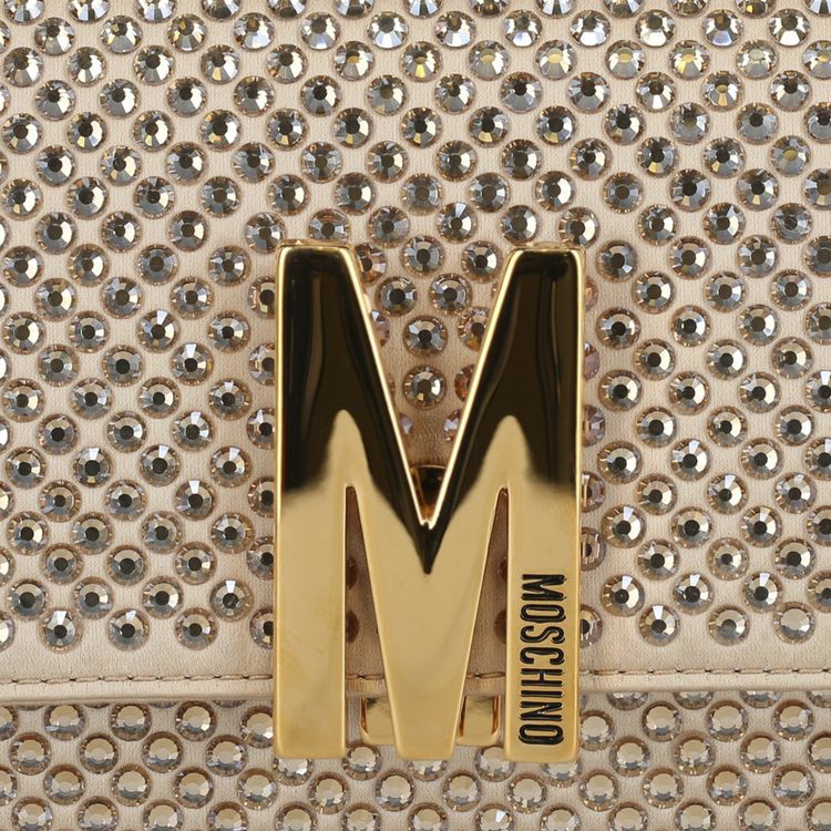 Moschino Crystal Logo Crossbody Bag Fantasy PrintBeige