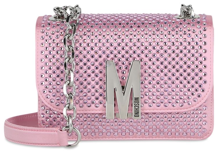 Moschino Crystal Logo Crossbody Bag Fantasy PrintPink