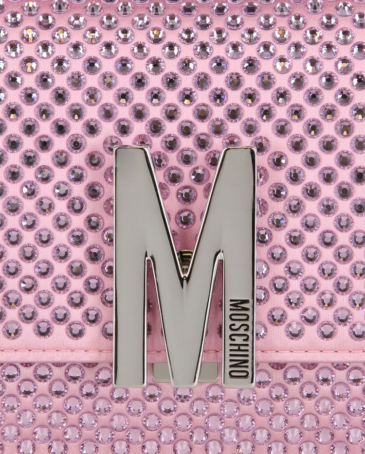 Moschino Crystal Logo Crossbody Bag Fantasy PrintPink