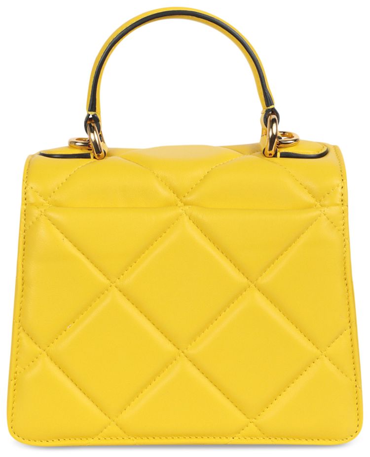 Moschino Heart Studs Quilted Shoulder Bag Yellow