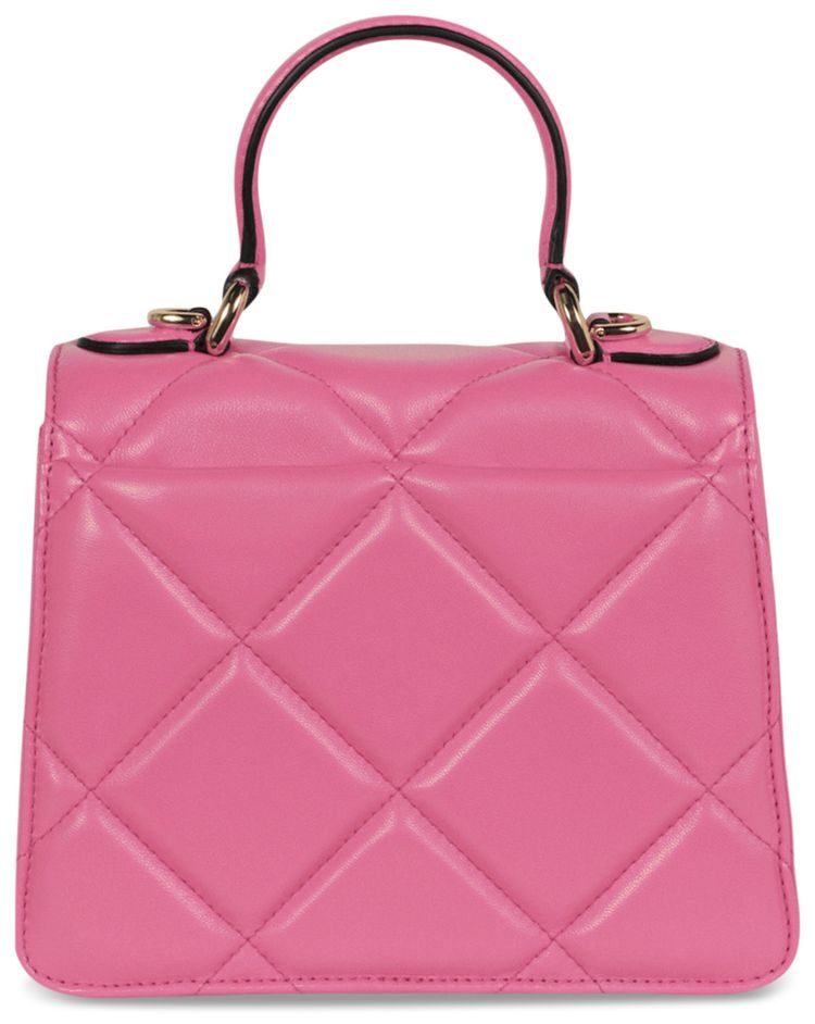 Moschino Heart Studs Quilted Shoulder Bag Fuchsia
