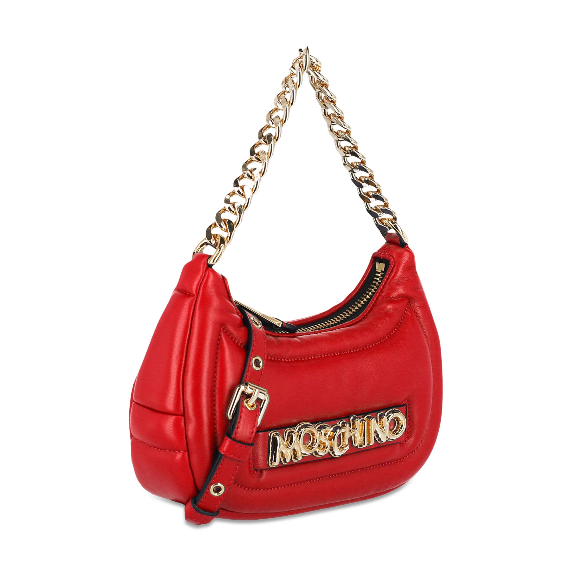 Buy Moschino Balloon Lettering Crescent Bag 'Red' - 7428