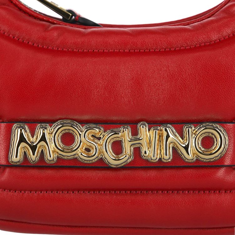 Moschino Balloon Lettering Crescent Bag Red