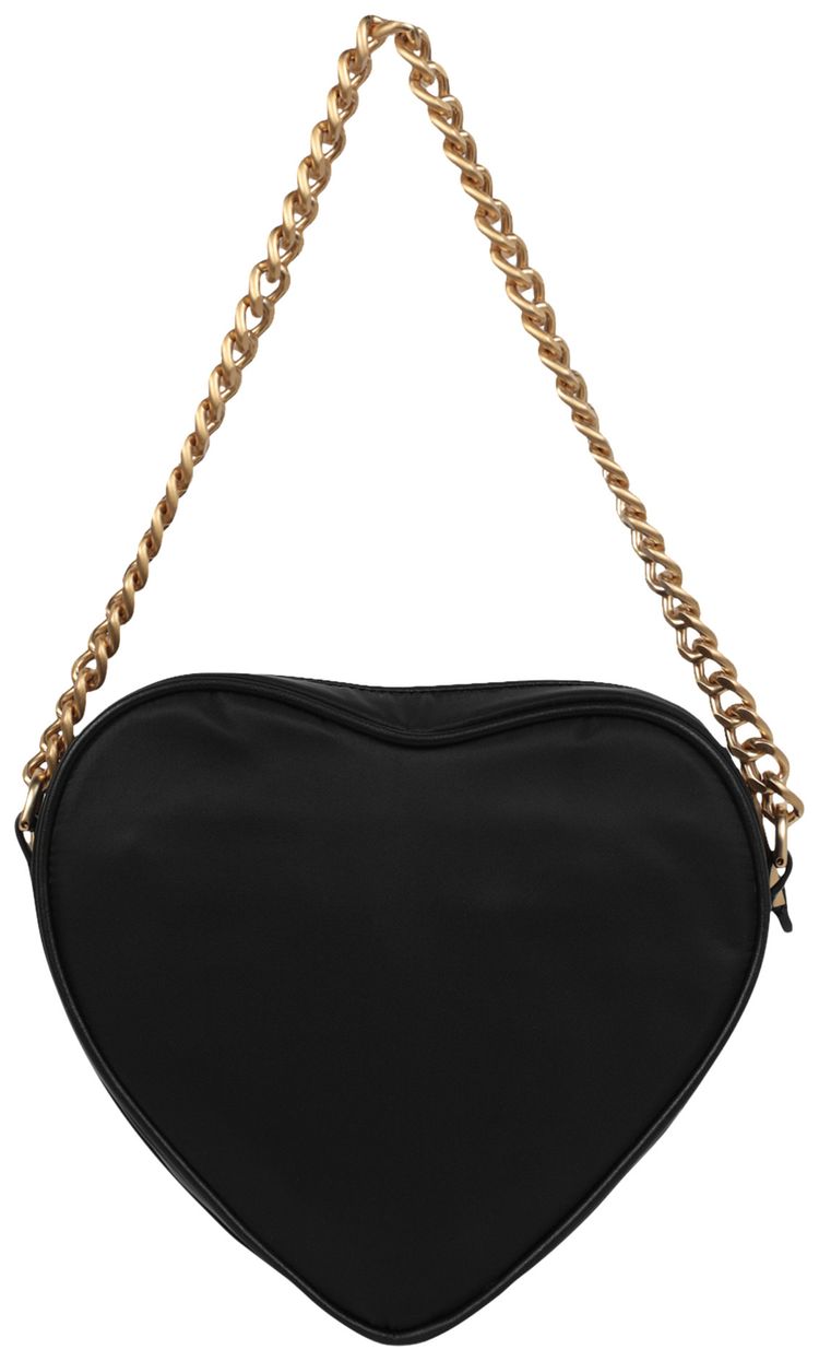 Moschino Heart Shape Nylon Shoulder Bag Fantasy PrintBlack