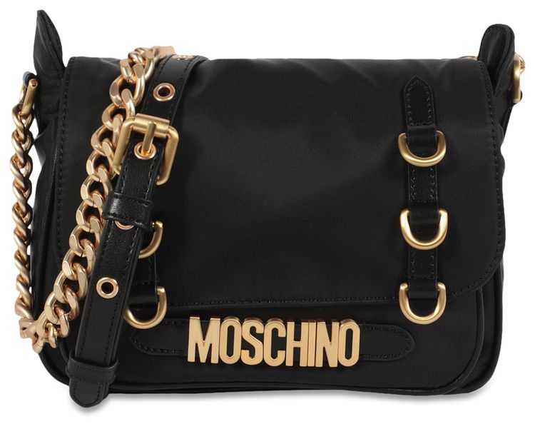 Moschino Logo Lettering Shoulder Bag Fantasy PrintBlack