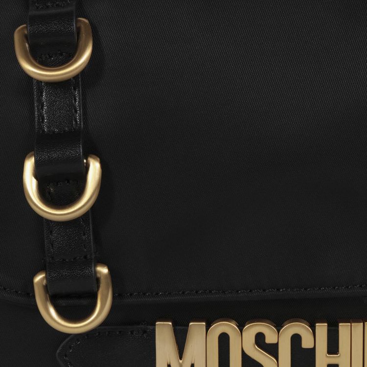 Moschino Logo Lettering Shoulder Bag Fantasy PrintBlack
