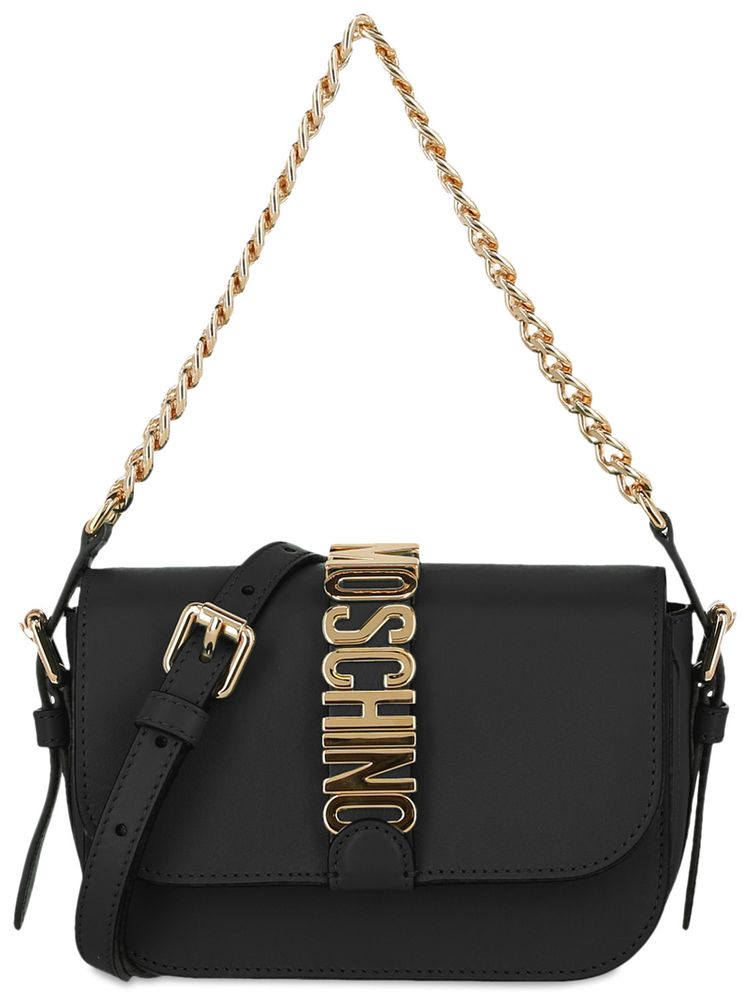Moschino Logo Shoulder Bag Black