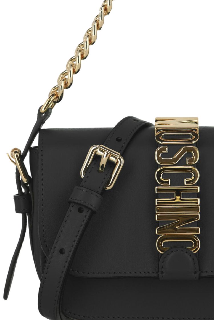 Moschino Logo Shoulder Bag Black