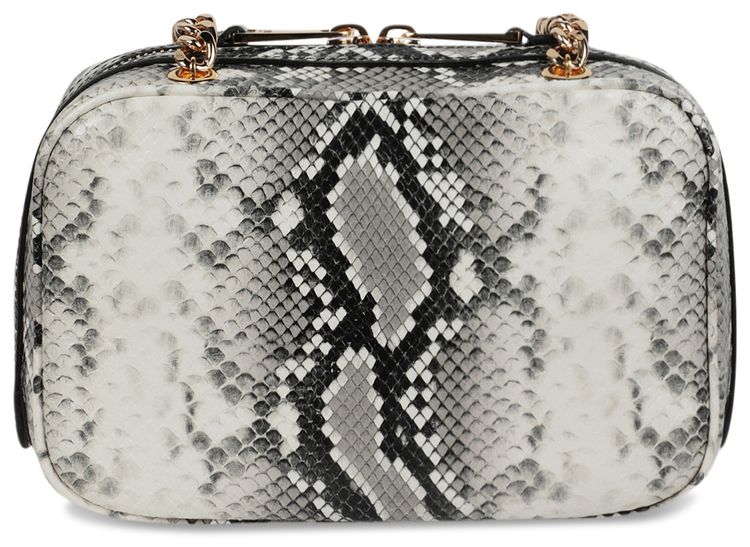 Moschino Snake Skin Print Shoulder Bag Fantasy White
