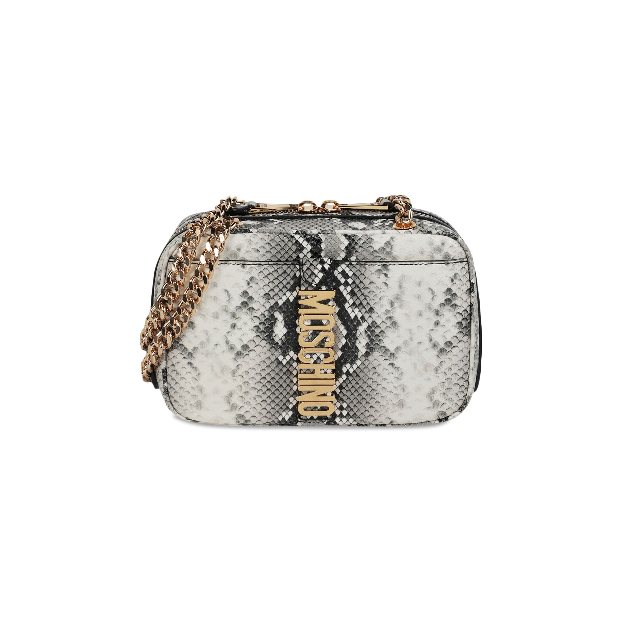 Buy Moschino Snake Skin Print Shoulder Bag 'Fantasy White