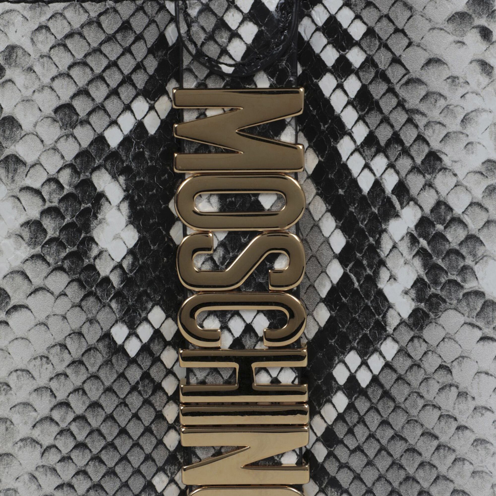 Buy Moschino Snake Skin Print Shoulder Bag 'Fantasy White